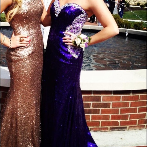 Tony Bowls Purple Prom Dress Style 113711 - Picture 5 of 12